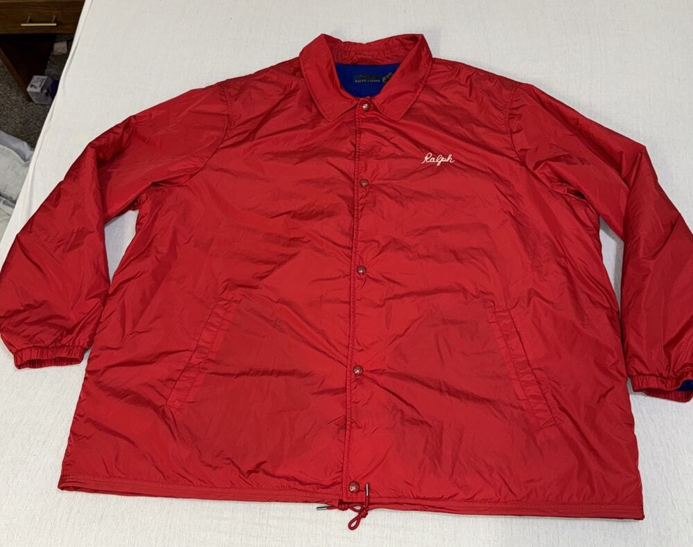 Polo Ralph Lauren Red NY State Champs Coaches Jacket Mens 4XLT Windbreaker NWOT